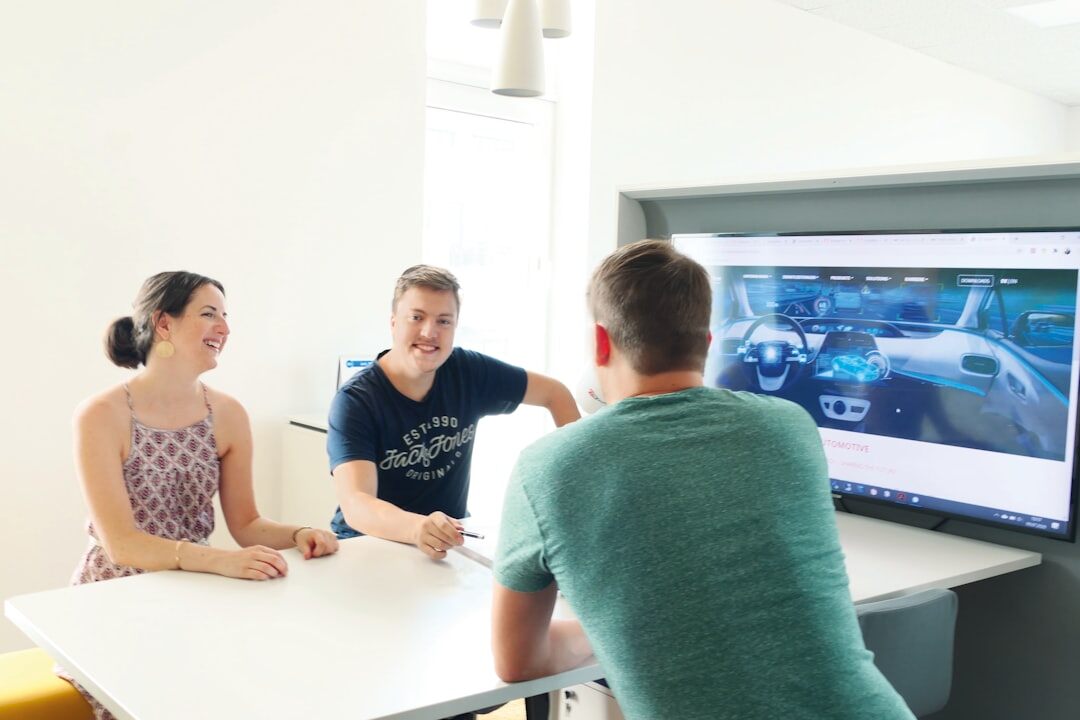 Expert panel discussion at a conference table